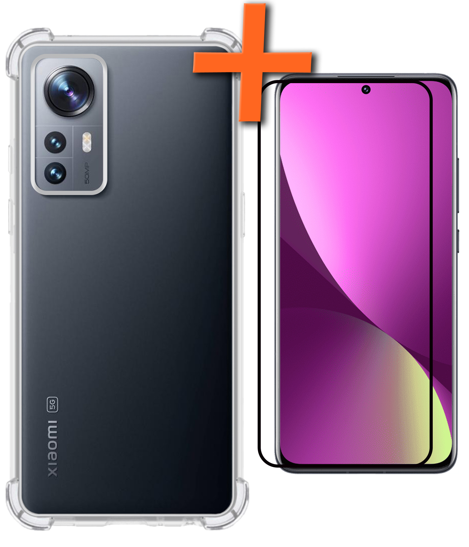 Nomfy Hoesje Geschikt voor Xiaomi 12 Pro Hoesje Shock Proof Cover Case Shockproof Met Screenprotector - Hoes Geschikt voor Xiaomi 12 Pro Hoes Siliconen Back Case - Transparant