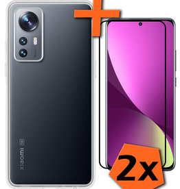 Nomfy Nomfy Xiaomi 12 Pro Hoesje Siliconen Met 2x Screenprotector - Transparant