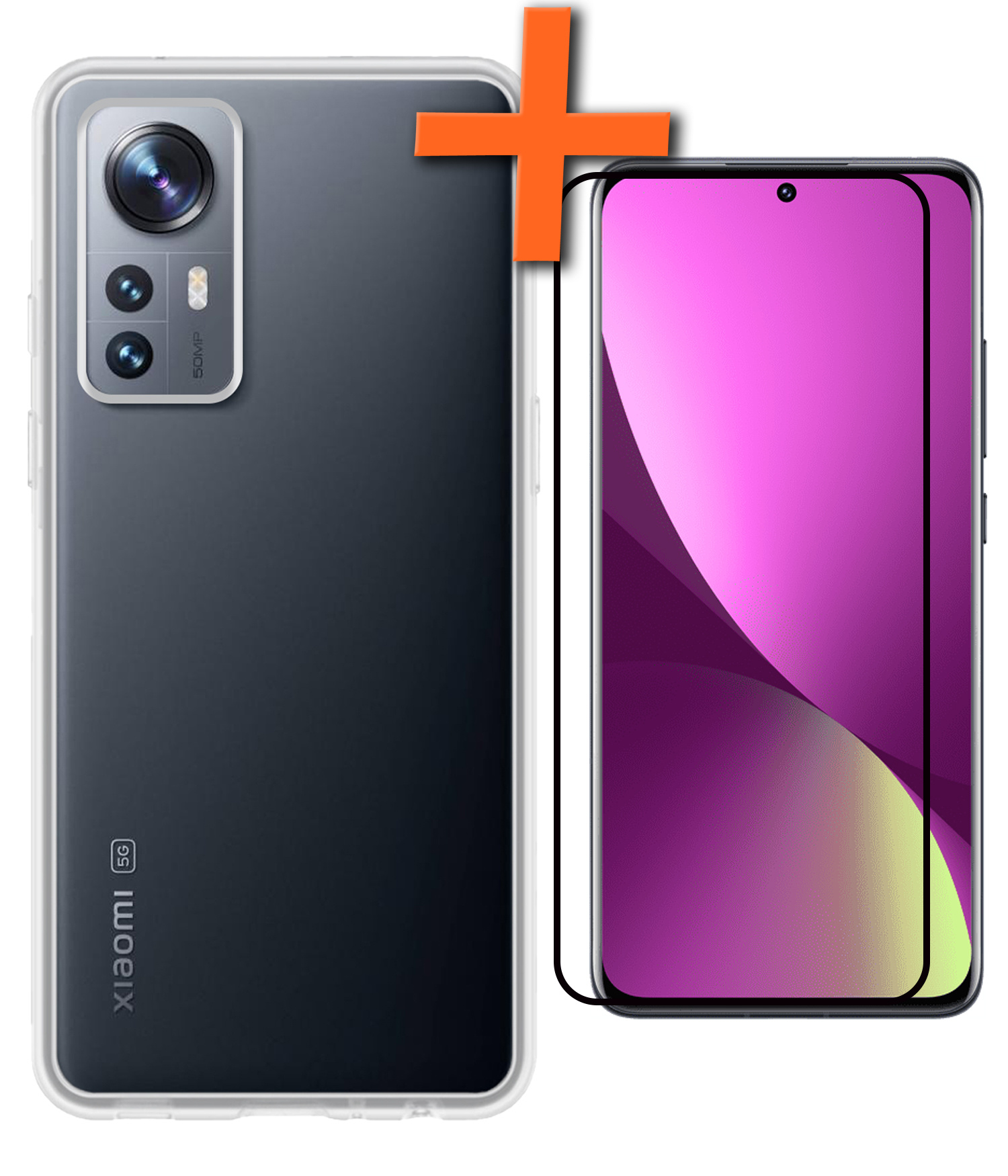 Nomfy Hoesje Geschikt voor Xiaomi 12 Pro Hoesje Siliconen Cover Case Met Screenprotector - Hoes Geschikt voor Xiaomi 12 Pro Hoes Back Case - Transparant