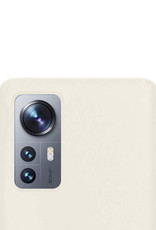 NoXx Hoes Geschikt voor Xiaomi 12 Pro Hoesje Cover Siliconen Back Case Hoes Met 2x Screenprotector - Wit