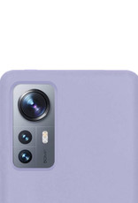 NoXx Hoes Geschikt voor Xiaomi 12 Pro Hoesje Cover Siliconen Back Case Hoes Met 2x Screenprotector - Lila