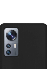 NoXx Hoes Geschikt voor Xiaomi 12 Pro Hoesje Cover Siliconen Back Case Hoes Met Screenprotector - Zwart