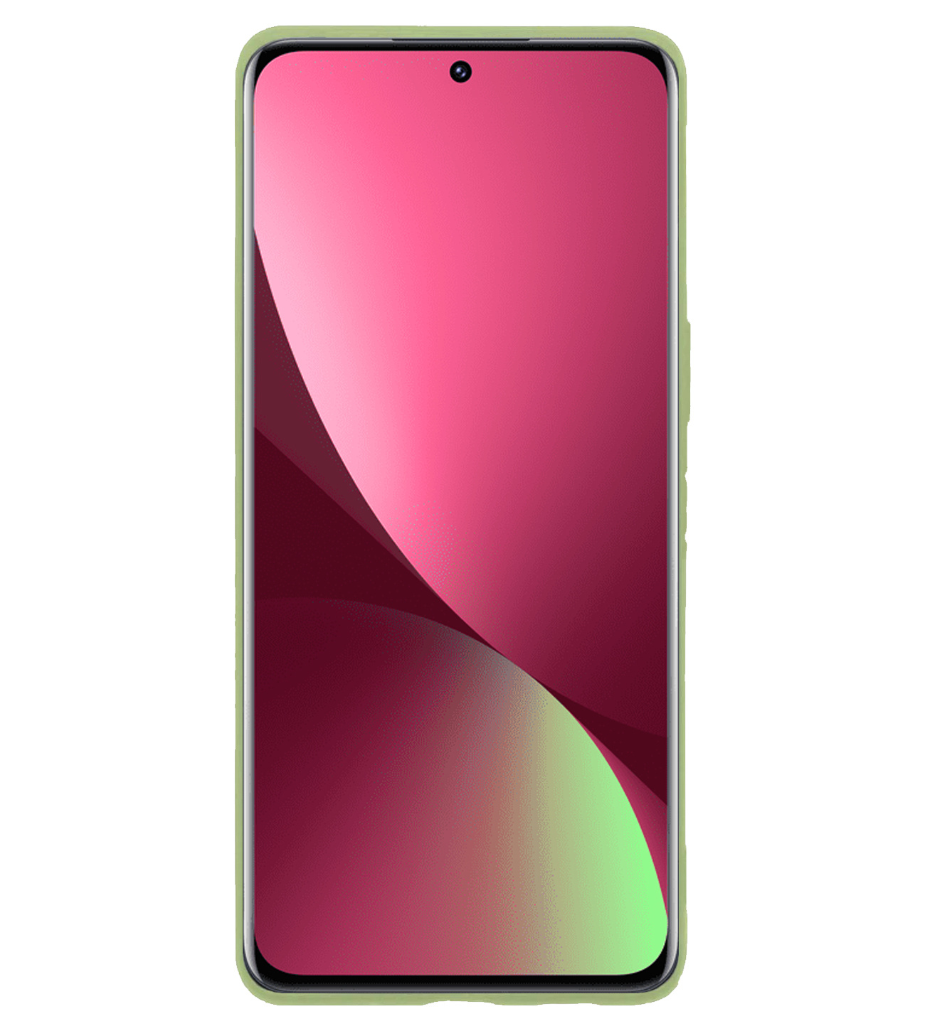 BASEY. Hoes Geschikt voor Xiaomi 12 Pro Hoesje Siliconen Back Cover Case Met Screenprotector - Hoesje Geschikt voor Xiaomi 12 Pro Hoes Cover Hoesje - Groen