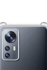 NoXx Hoes Geschikt voor Xiaomi 12 Pro Hoesje Siliconen Cover Shock Proof Back Case Shockproof Hoes Met Screenprotector - Transparant