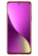 Nomfy Hoesje Geschikt voor Xiaomi 12X Hoesje Siliconen Cover Case Met 2x Screenprotector - Hoes Geschikt voor Xiaomi 12X Hoes Back Case - Rood
