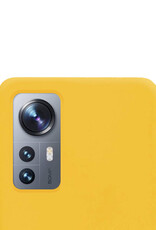 NoXx Hoes Geschikt voor Xiaomi 12X Hoesje Cover Siliconen Back Case Hoes Met 2x Screenprotector - Geel