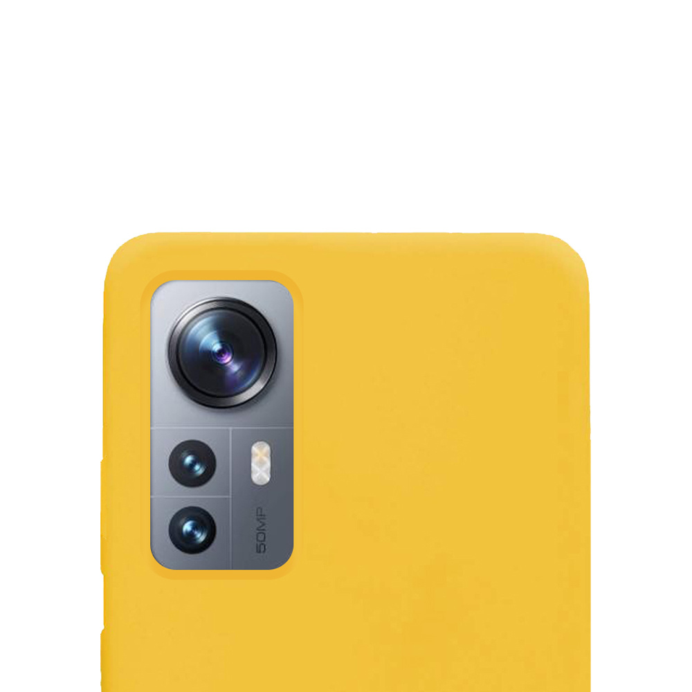 NoXx Hoes Geschikt voor Xiaomi 12X Hoesje Cover Siliconen Back Case Hoes Met 2x Screenprotector - Geel
