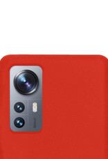 NoXx Hoes Geschikt voor Xiaomi 12X Hoesje Cover Siliconen Back Case Hoes Met Screenprotector - Rood