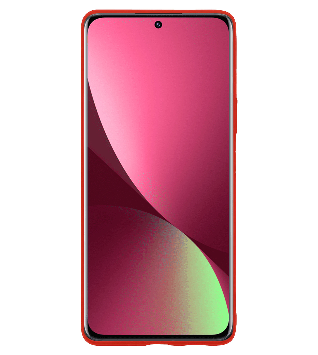 BASEY. Hoes Geschikt voor Xiaomi 12X Hoesje Siliconen Back Cover Case Met 2x Screenprotector - Hoesje Geschikt voor Xiaomi 12X Hoes Cover Hoesje - Rood