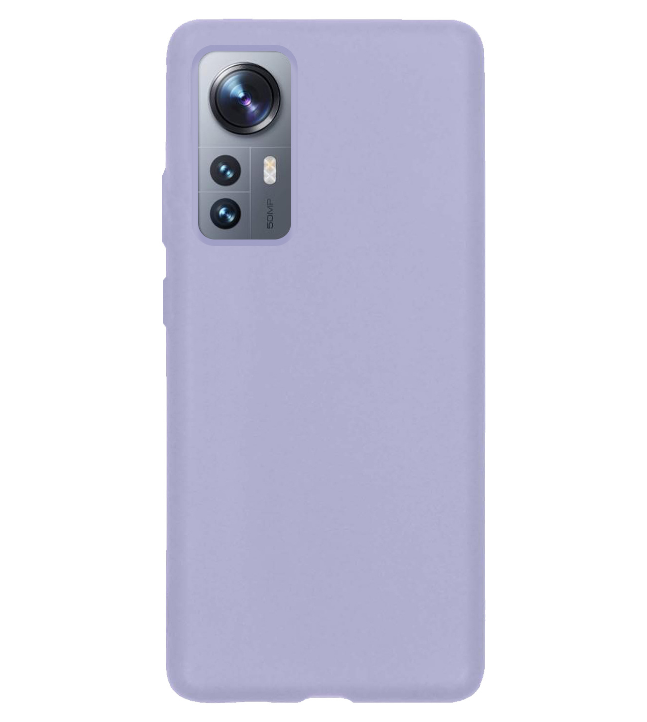 BASEY. Hoes Geschikt voor Xiaomi 12X Hoesje Siliconen Back Cover Case Met 2x Screenprotector - Hoesje Geschikt voor Xiaomi 12X Hoes Cover Hoesje - Lila