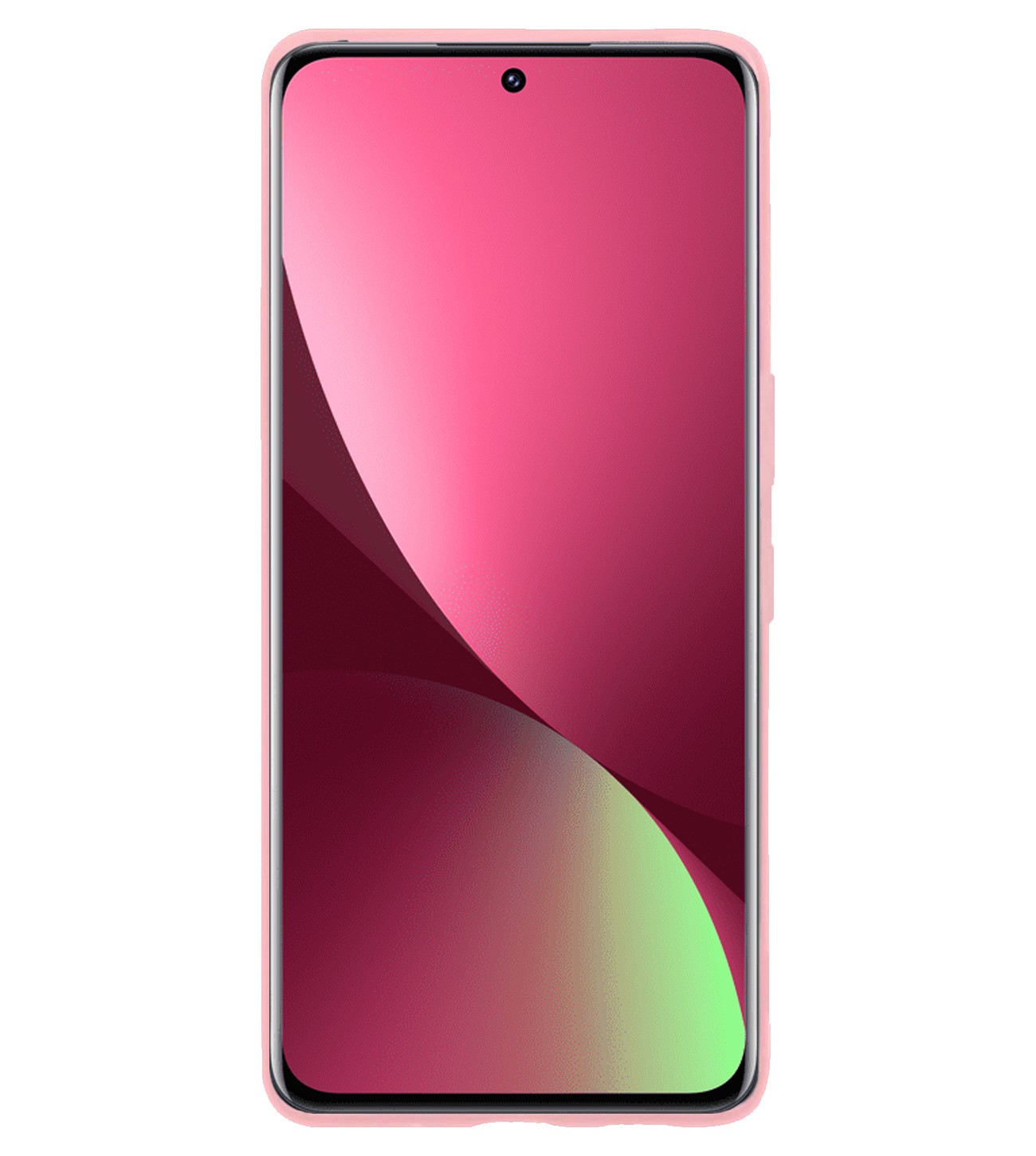 BASEY. Hoes Geschikt voor Xiaomi 12X Hoesje Siliconen Back Cover Case Met Screenprotector - Hoesje Geschikt voor Xiaomi 12X Hoes Cover Hoesje - Roze