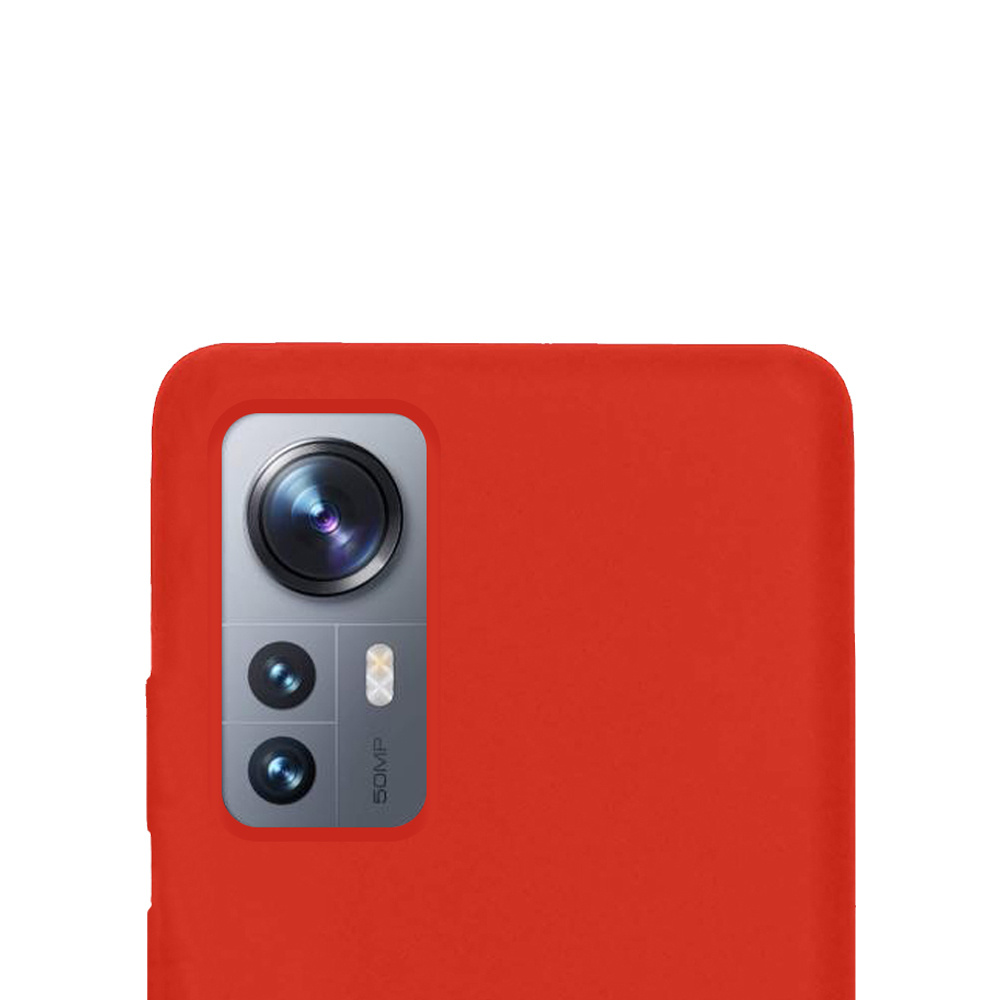 NoXx Xiaomi 12 Hoesje Back Cover Siliconen Case Hoes Met 2x Screenprotector - Rood