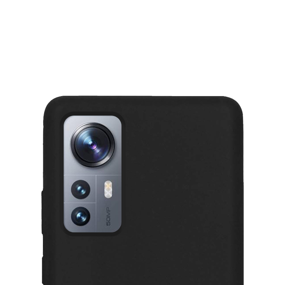 NoXx Xiaomi 12 Hoesje Back Cover Siliconen Case Hoes Met Screenprotector - Zwart