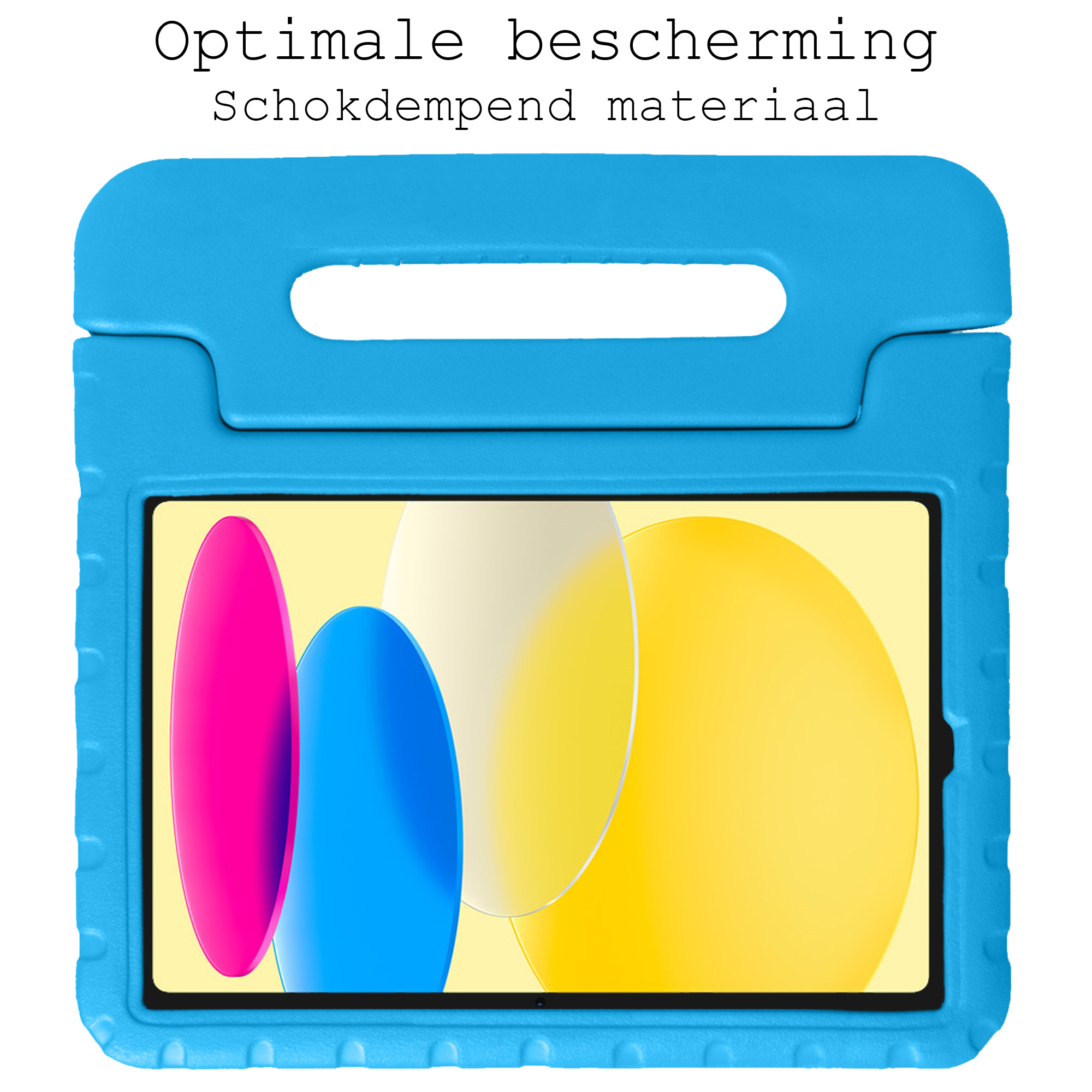 BASEY. Hoesje Geschikt voor iPad 2022 Hoesje Kinder Hoes Shockproof Kinderhoes - Kindvriendelijk Hoesje Geschikt voor iPad 10 Hoes Kids Case - Blauw