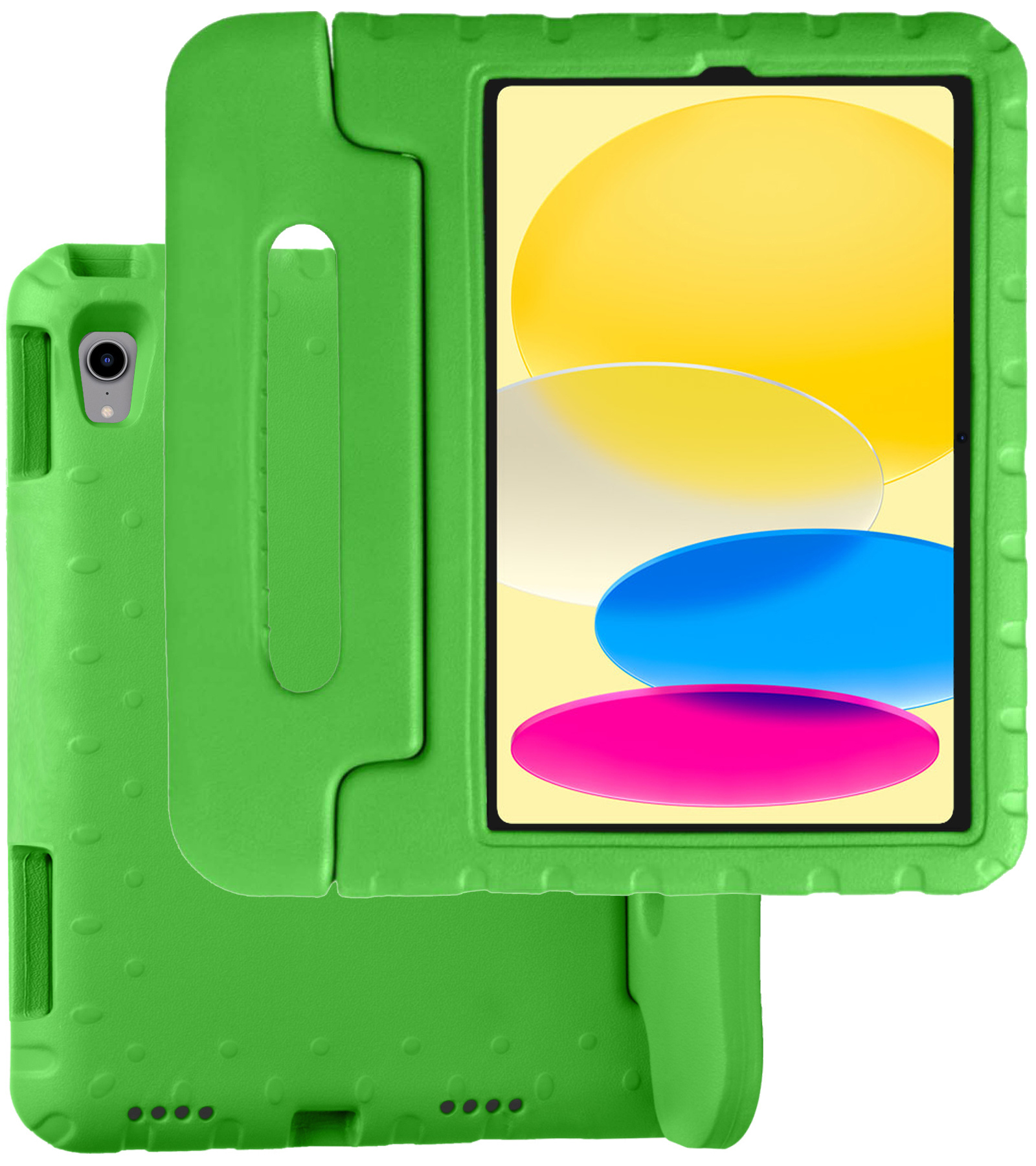 BASEY. Hoesje Geschikt voor iPad 2022 Hoesje Kinder Hoes Shockproof Kinderhoes - Kindvriendelijk Hoesje Geschikt voor iPad 10 Hoes Kids Case - Groen