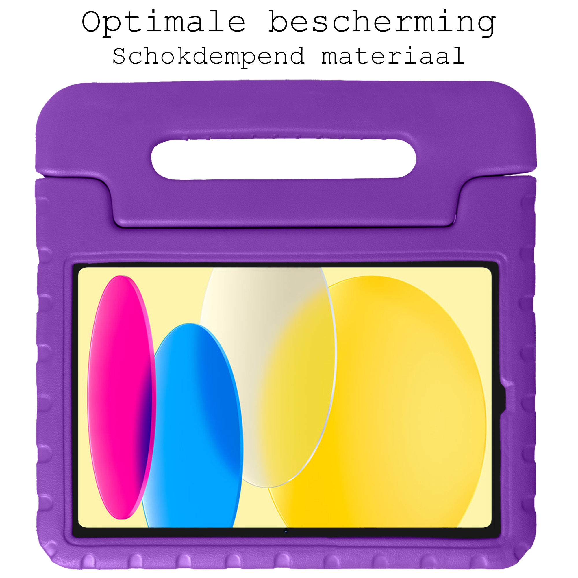 BASEY. Hoesje Geschikt voor iPad 2022 Hoesje Kinder Hoes Shockproof Kinderhoes - Kindvriendelijk Hoesje Geschikt voor iPad 10 Hoes Kids Case - Paars