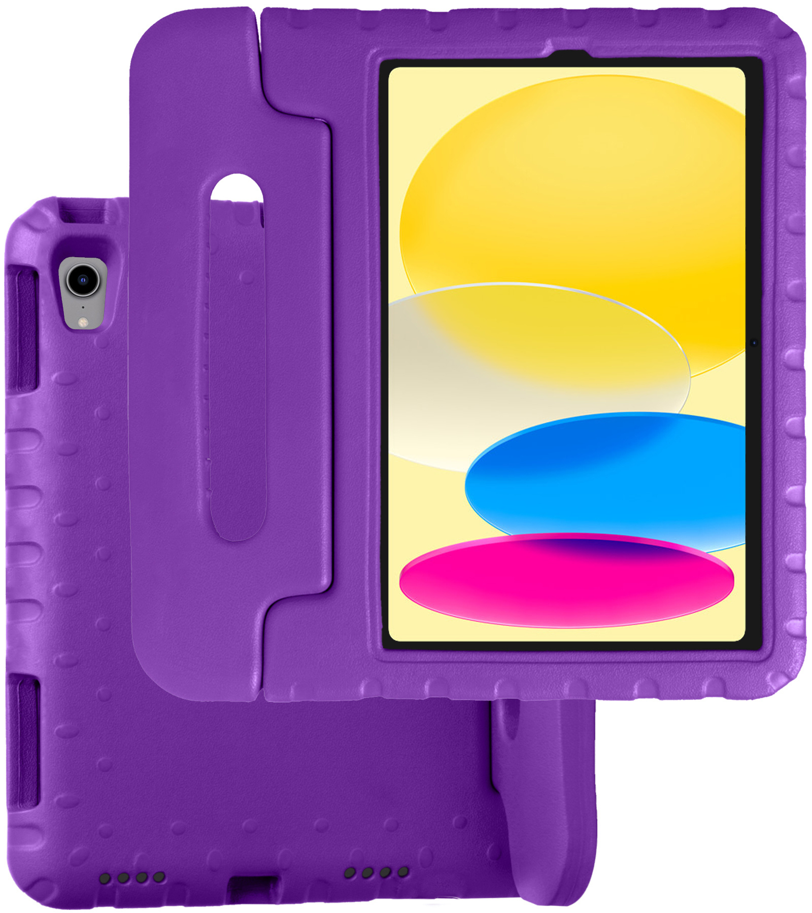 BASEY. Hoesje Geschikt voor iPad 2022 Hoesje Kinder Hoes Shockproof Kinderhoes - Kindvriendelijk Hoesje Geschikt voor iPad 10 Hoes Kids Case - Paars