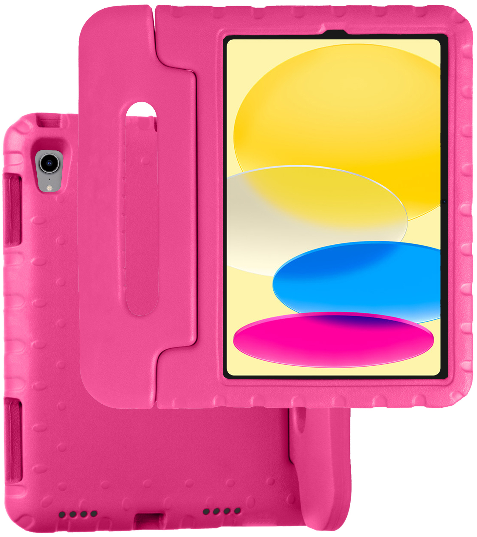 BASEY. Hoesje Geschikt voor iPad 2022 Hoesje Kinder Hoes Shockproof Kinderhoes - Kindvriendelijk Hoesje Geschikt voor iPad 10 Hoes Kids Case - Roze