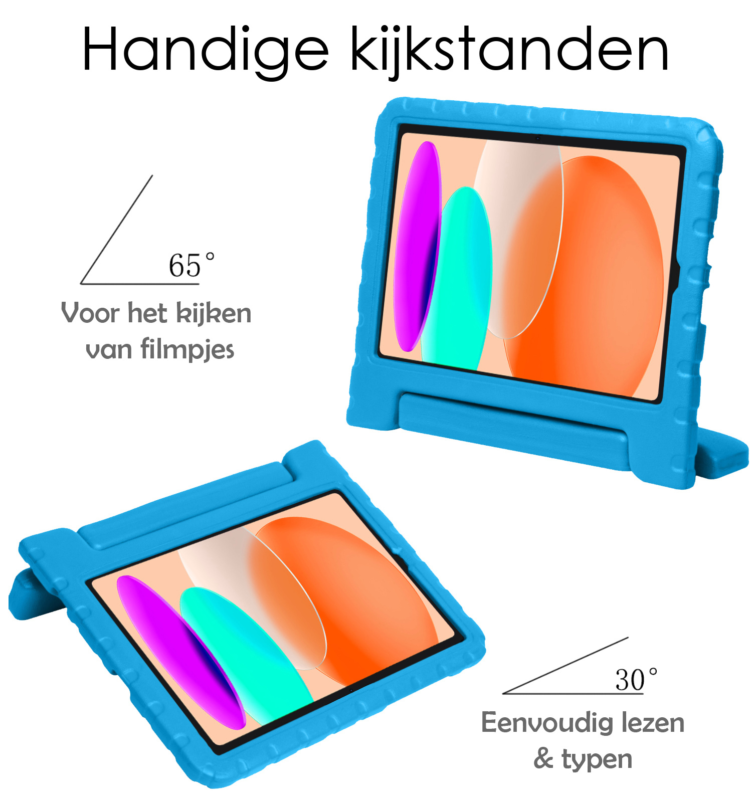 NoXx Hoesje Geschikt voor iPad 2022 Hoesje Kinderhoes Shockproof Hoes Kids Case - Blauw