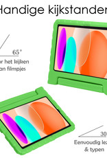 NoXx Hoesje Geschikt voor iPad 2022 Hoesje Kinderhoes Shockproof Hoes Kids Case - Groen