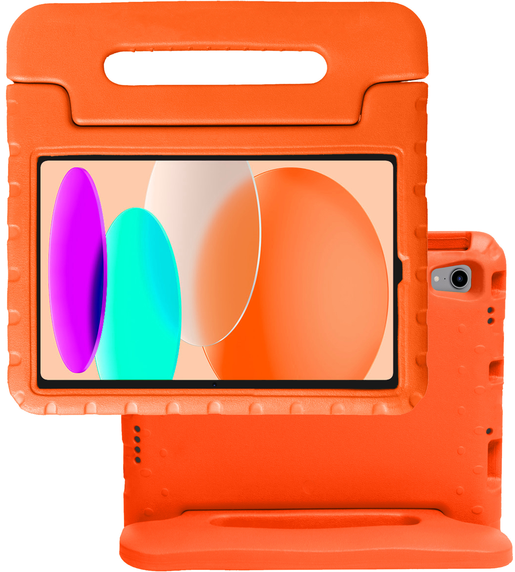 NoXx Hoesje Geschikt voor iPad 2022 Hoesje Kinderhoes Shockproof Hoes Kids Case - Oranje