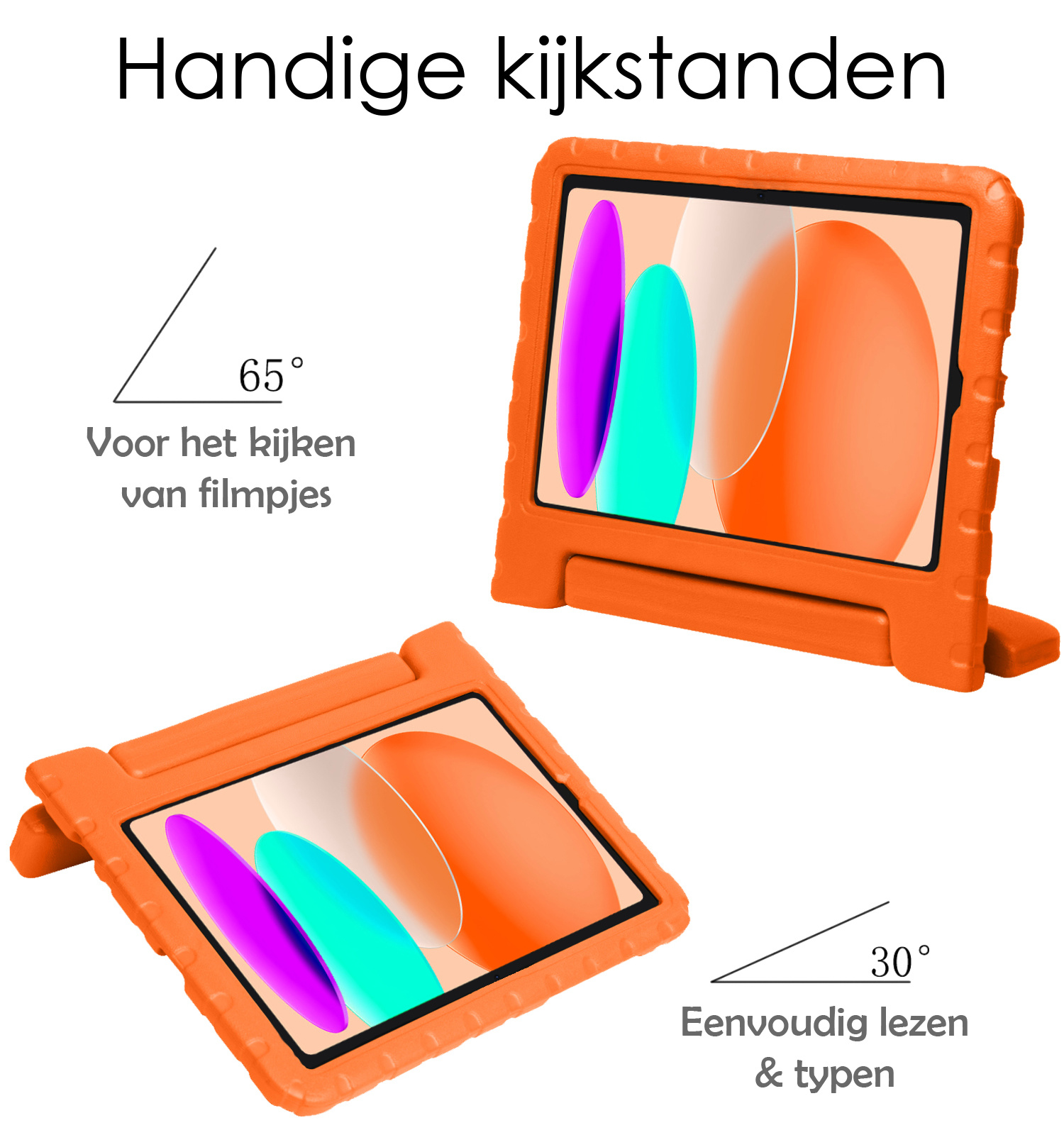 NoXx Hoesje Geschikt voor iPad 2022 Hoesje Kinderhoes Shockproof Hoes Kids Case - Oranje