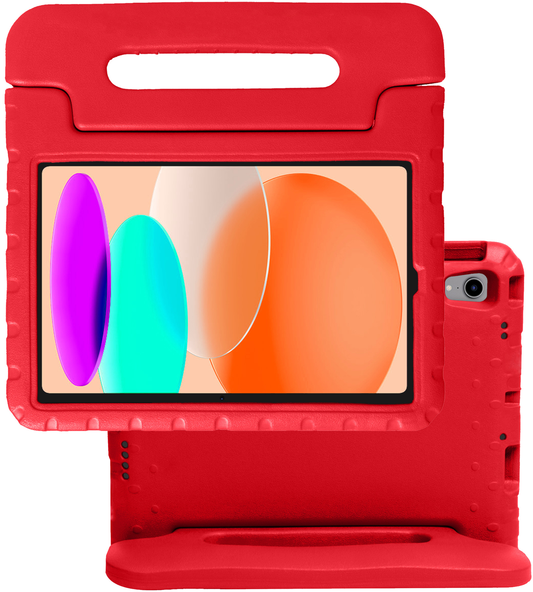 NoXx Hoesje Geschikt voor iPad 2022 Hoesje Kinderhoes Shockproof Hoes Kids Case - Rood