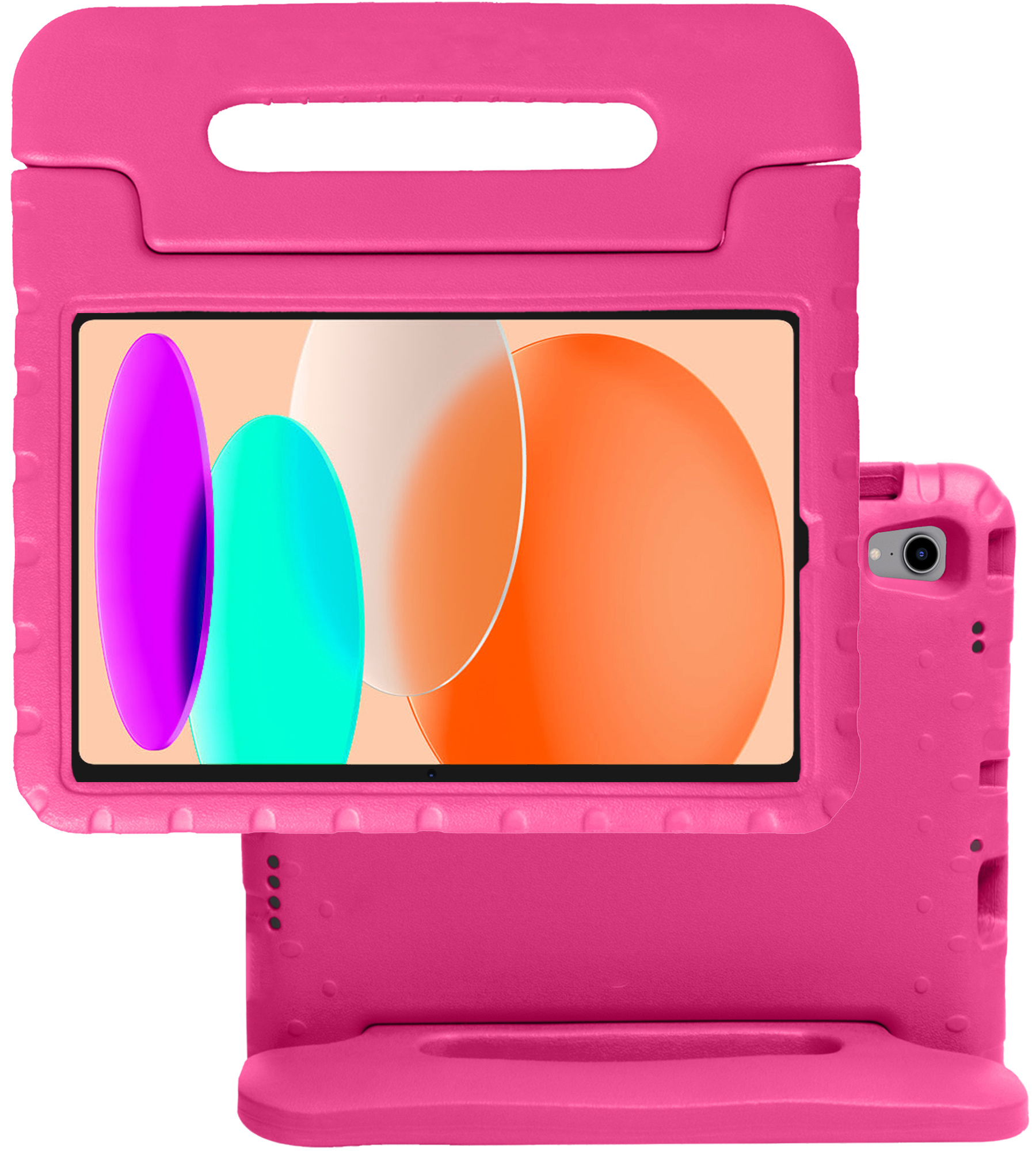NoXx Hoesje Geschikt voor iPad 2022 Hoesje Kinderhoes Shockproof Hoes Kids Case - Roze