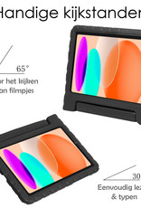 NoXx Hoesje Geschikt voor iPad 2022 Hoesje Kinderhoes Shockproof Hoes Kids Case - Zwart