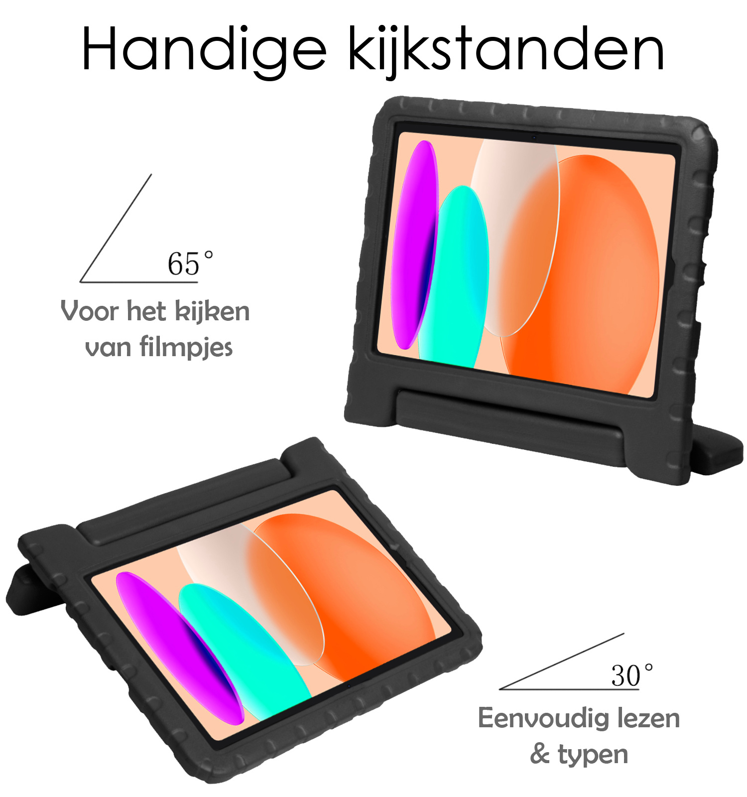 NoXx Hoesje Geschikt voor iPad 2022 Hoesje Kinderhoes Shockproof Hoes Kids Case - Zwart