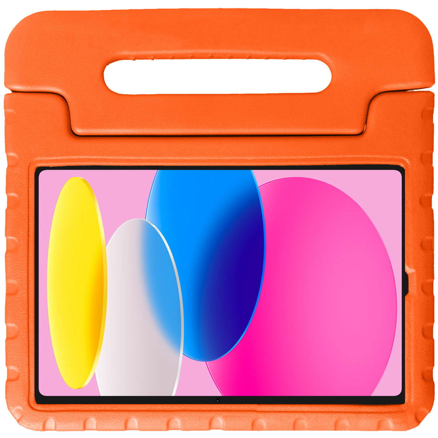 Nomfy Hoes Geschikt voor iPad 2022 Hoes Bumper Kindvriendelijk Kids Case Kinderhoes - Hoesje Geschikt voor iPad 10 Hoesje Shockproof Cover Hoes - Oranje