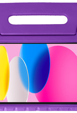 Nomfy Hoes Geschikt voor iPad 2022 Hoes Bumper Kindvriendelijk Kids Case Kinderhoes - Hoesje Geschikt voor iPad 10 Hoesje Shockproof Cover Hoes - Paars