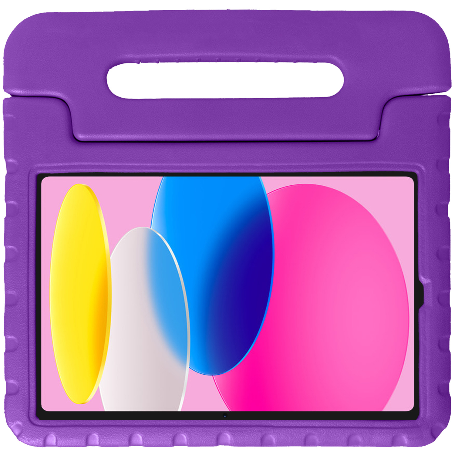 Nomfy Hoes Geschikt voor iPad 2022 Hoes Bumper Kindvriendelijk Kids Case Kinderhoes - Hoesje Geschikt voor iPad 10 Hoesje Shockproof Cover Hoes - Paars