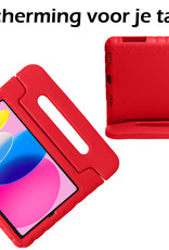 Nomfy Hoes Geschikt voor iPad 2022 Hoes Bumper Kindvriendelijk Kids Case Kinderhoes - Hoesje Geschikt voor iPad 10 Hoesje Shockproof Cover Hoes - Rood