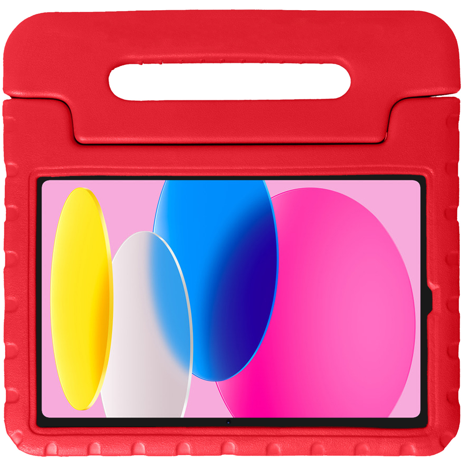 Nomfy Hoes Geschikt voor iPad 2022 Hoes Bumper Kindvriendelijk Kids Case Kinderhoes - Hoesje Geschikt voor iPad 10 Hoesje Shockproof Cover Hoes - Rood