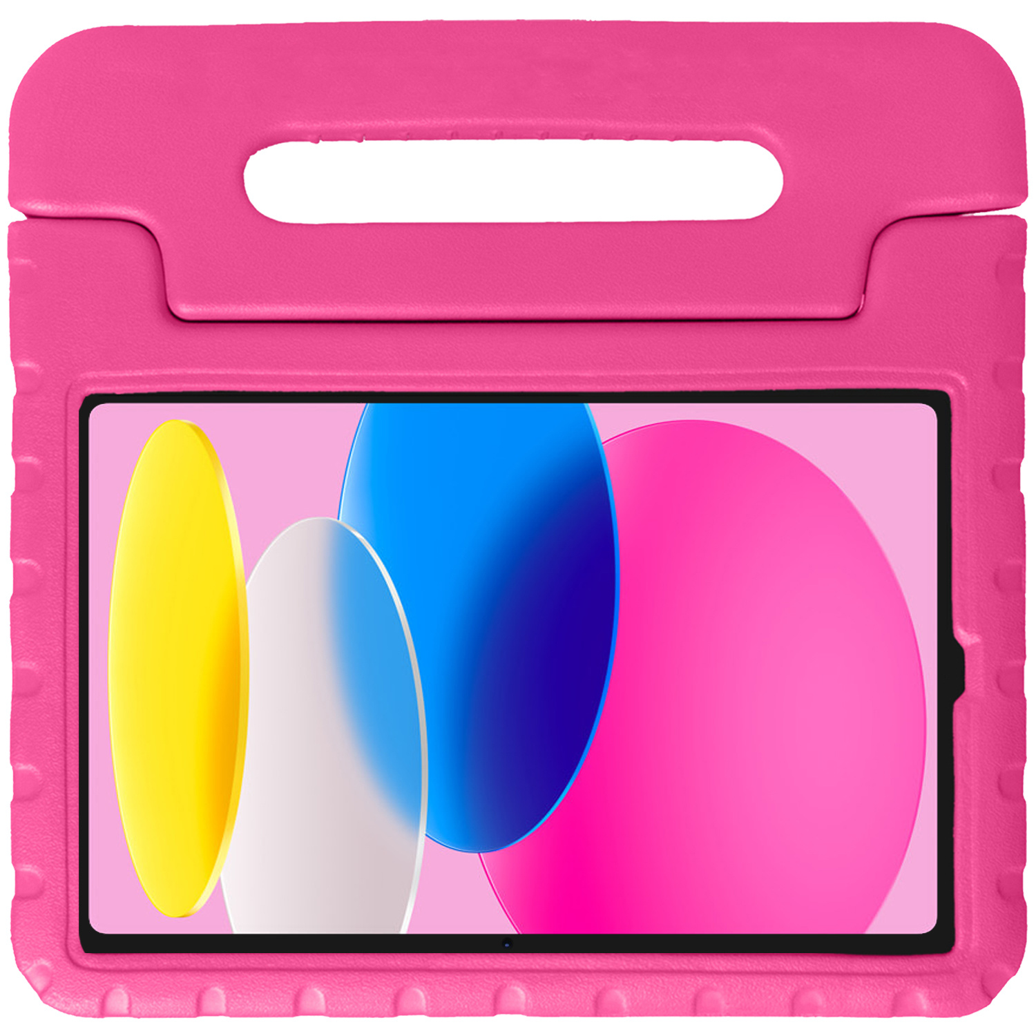 Nomfy Hoes Geschikt voor iPad 2022 Hoes Bumper Kindvriendelijk Kids Case Kinderhoes - Hoesje Geschikt voor iPad 10 Hoesje Shockproof Cover Hoes - Roze