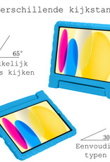 BASEY. Hoesje Geschikt voor iPad 2022 Hoesje Kinder Hoes Shockproof Kinderhoes Met Screenprotector - Kindvriendelijk Hoesje Geschikt voor iPad 10 Hoes Kids Case - Blauw