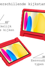 BASEY. Hoesje Geschikt voor iPad 2022 Hoesje Kinder Hoes Shockproof Kinderhoes Met Screenprotector - Kindvriendelijk Hoesje Geschikt voor iPad 10 Hoes Kids Case - Rood