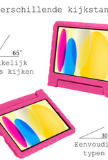 BASEY. Hoesje Geschikt voor iPad 2022 Hoesje Kinder Hoes Shockproof Kinderhoes Met Screenprotector - Kindvriendelijk Hoesje Geschikt voor iPad 10 Hoes Kids Case - Roze