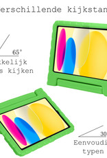 BASEY. Hoesje Geschikt voor iPad 2022 Hoesje Kinder Hoes Shockproof Kinderhoes Met 2x Screenprotector - Kindvriendelijk Hoesje Geschikt voor iPad 10 Hoes Kids Case - Groen