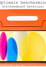 iPad 10 Hoesje Kinder Hoes Shockproof Cover Met 2x Screenprotector - Kindvriendelijke iPad 2022 Hoes Kids Case - Oranje