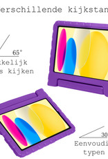 BASEY. Hoesje Geschikt voor iPad 2022 Hoesje Kinder Hoes Shockproof Kinderhoes Met 2x Screenprotector - Kindvriendelijk Hoesje Geschikt voor iPad 10 Hoes Kids Case - Paars
