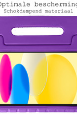 BASEY. Hoesje Geschikt voor iPad 2022 Hoesje Kinder Hoes Shockproof Kinderhoes Met 2x Screenprotector - Kindvriendelijk Hoesje Geschikt voor iPad 10 Hoes Kids Case - Paars