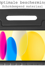 BASEY. Hoesje Geschikt voor iPad 2022 Hoesje Kinder Hoes Shockproof Kinderhoes Met 2x Screenprotector - Kindvriendelijk Hoesje Geschikt voor iPad 10 Hoes Kids Case - Zwart