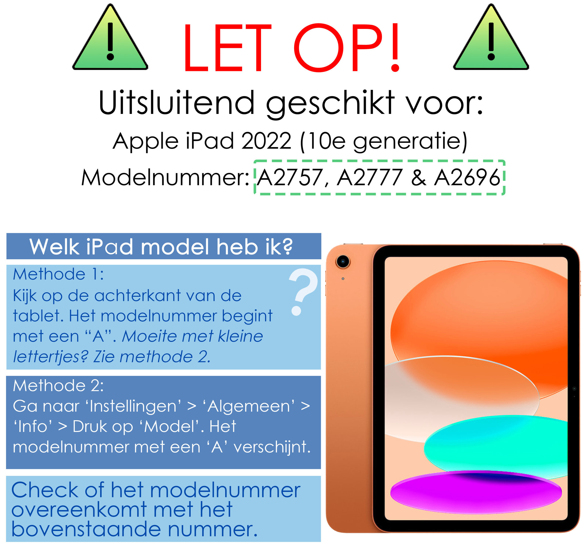 iPad 10 2022 Hoesje Kinderhoes Shockproof Cover Case Met Screenprotector - Oranje
