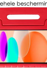 NoXx Hoesje Geschikt voor iPad 2022 Hoesje Kinderhoes Shockproof Hoes Kids Case Met Screenprotector - Rood