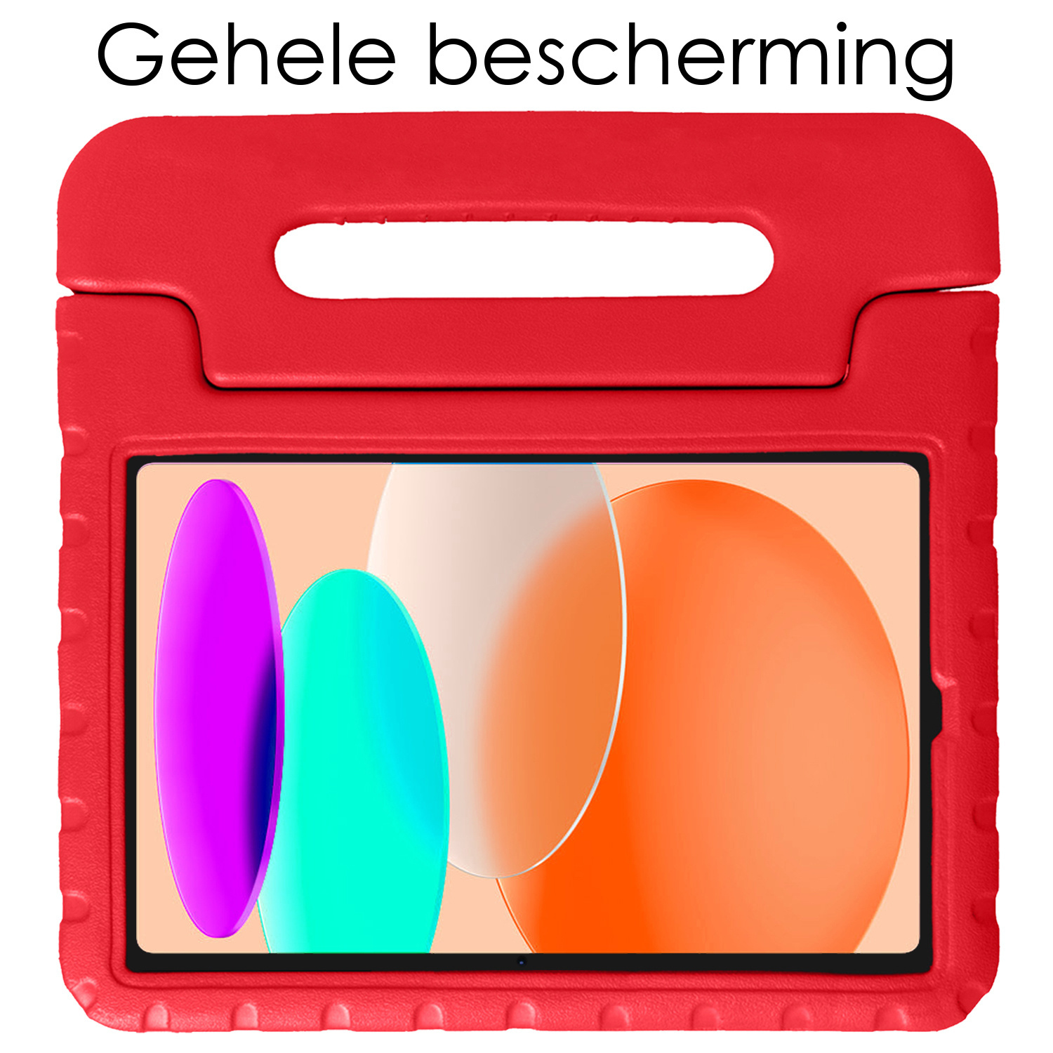 NoXx Hoesje Geschikt voor iPad 2022 Hoesje Kinderhoes Shockproof Hoes Kids Case Met Screenprotector - Rood