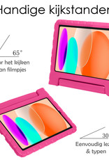 NoXx Hoesje Geschikt voor iPad 2022 Hoesje Kinderhoes Shockproof Hoes Kids Case Met Screenprotector - Roze