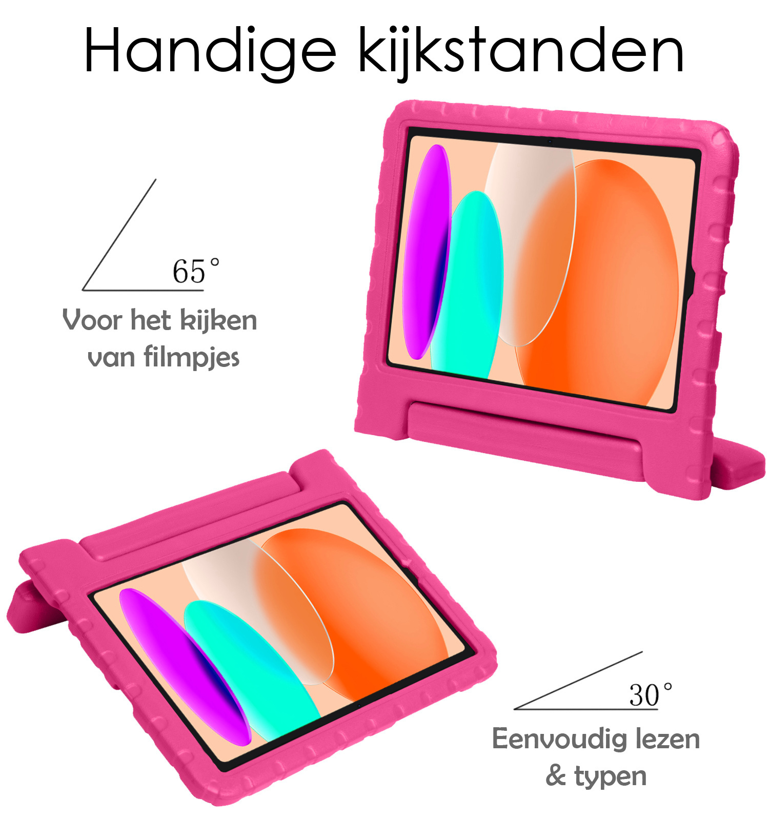 iPad 10 2022 Hoesje Kinderhoes Shockproof Cover Case Met Screenprotector - Roze