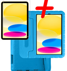 BASEY. iPad 2022 Kinderhoes Met Screenprotector - Blauw
